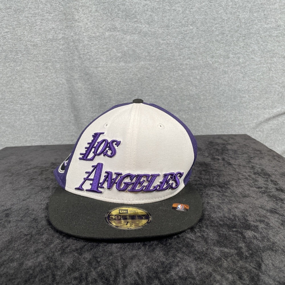 59Fifty Size 7 1/2  Fitted Hat NBA LA Lakers 2022 City Edition Purple/White
